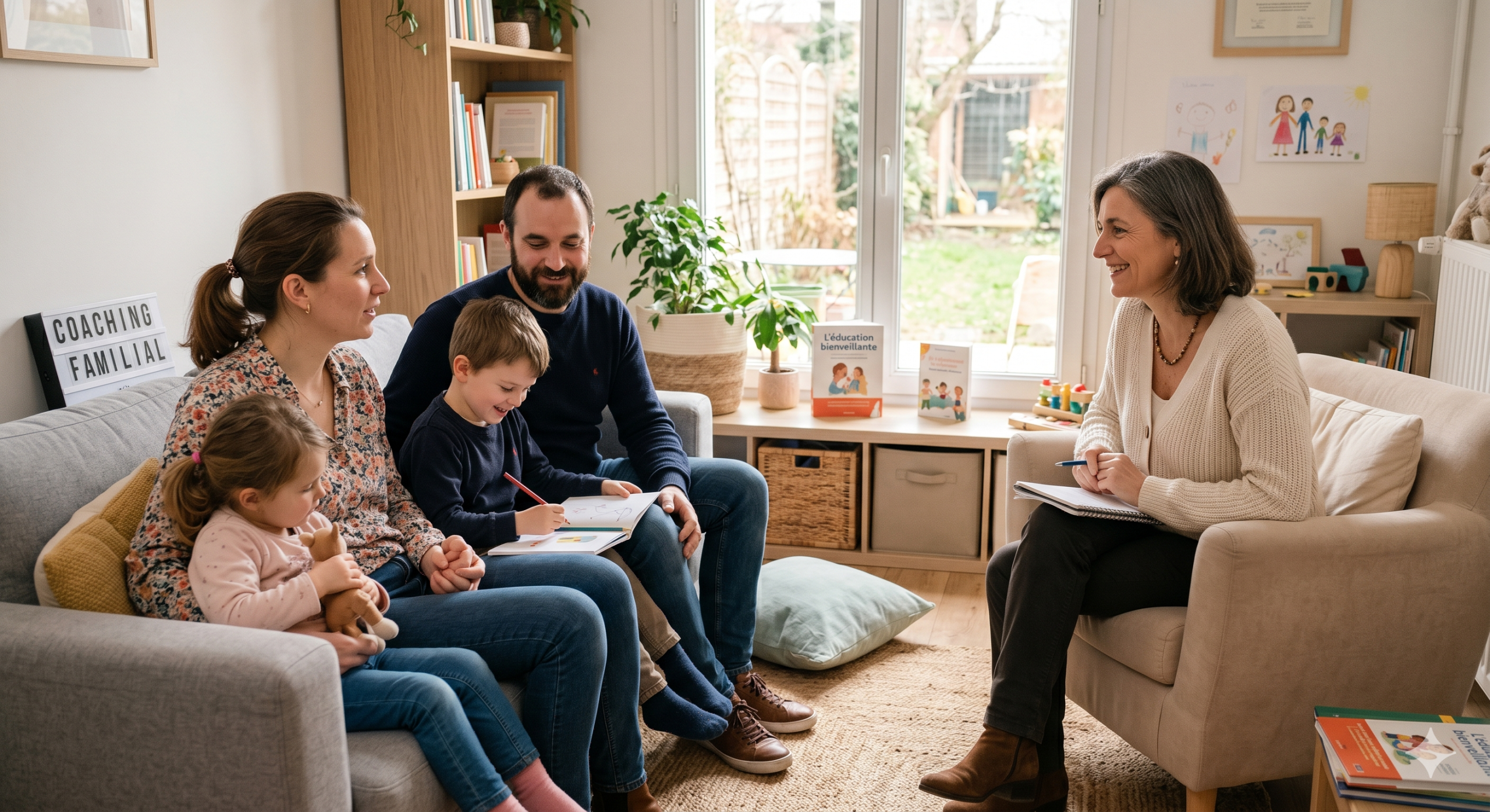 parents enfants pendant un coaching en parentalité